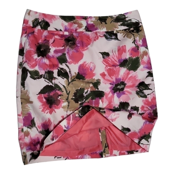 Evan Picone Skirt Size 8P Pink Multicolor Floral - Picture 2 of 7